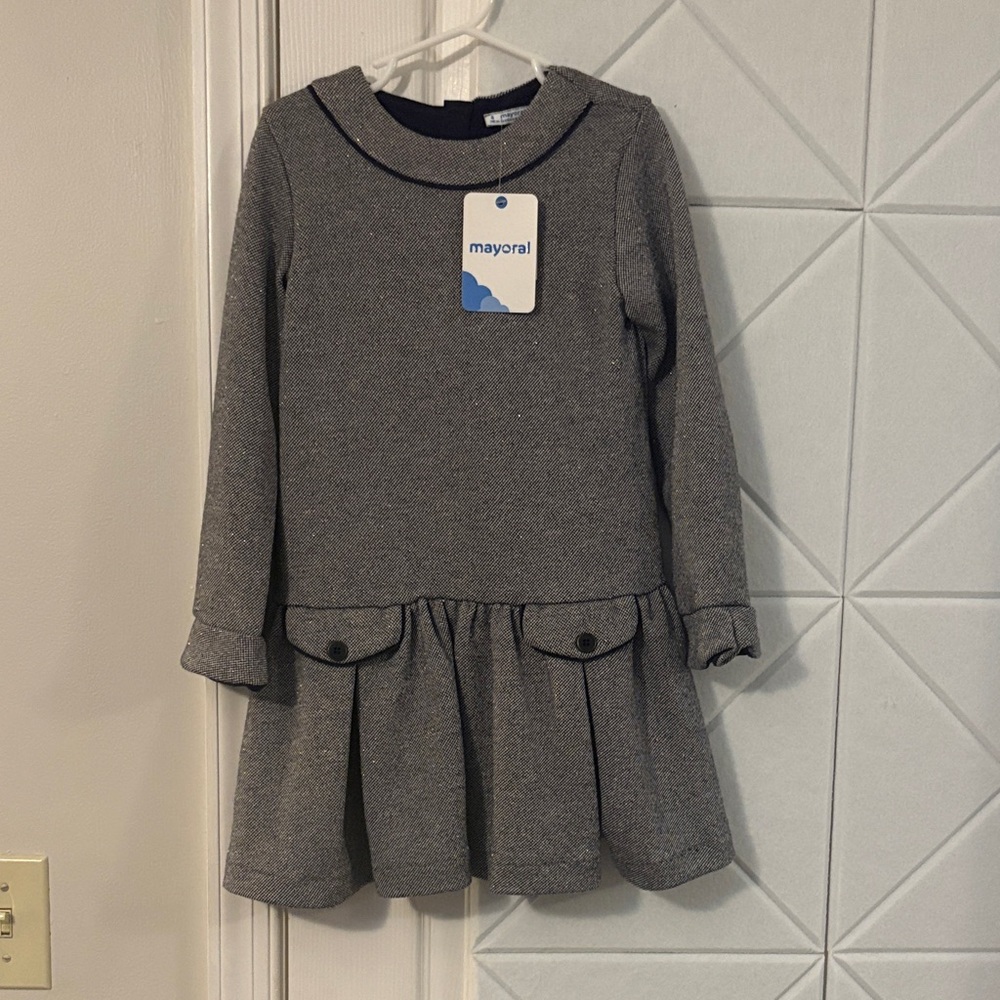 Mayoral Charcoal Gray Formal Kids Dress